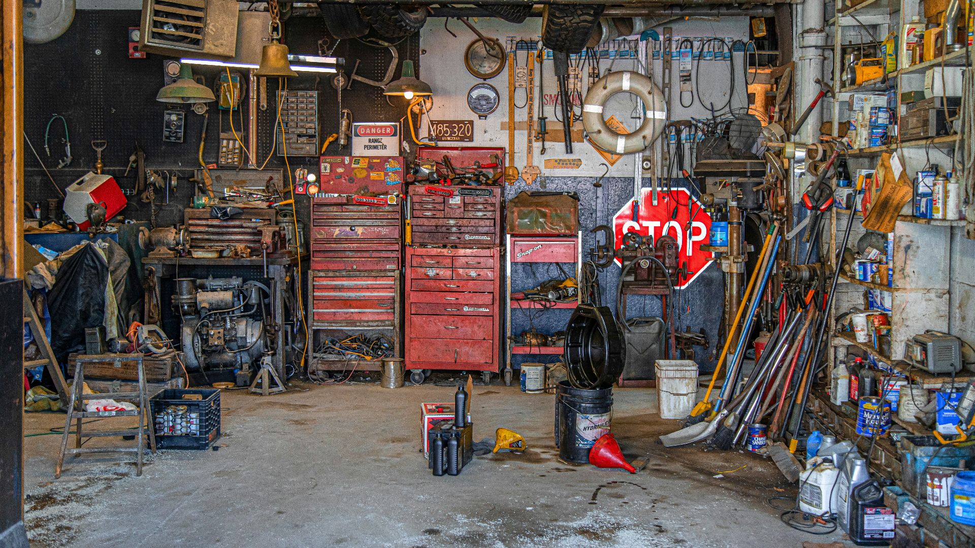 black metal tool lot