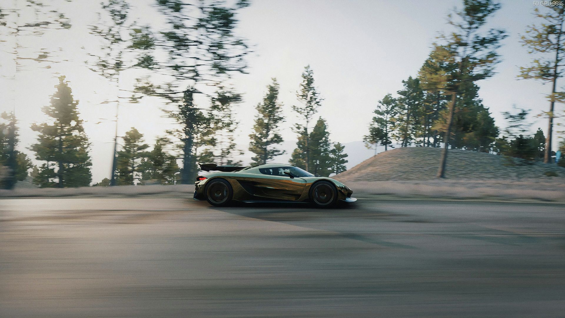 a car driving on a road