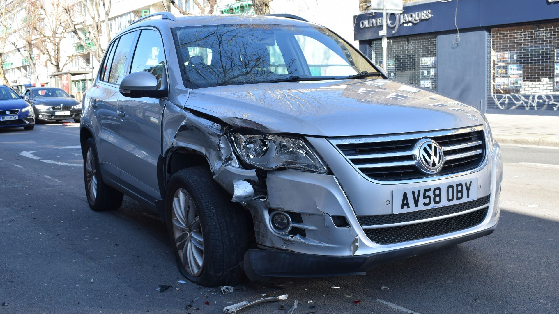 a car that has been hit by another car