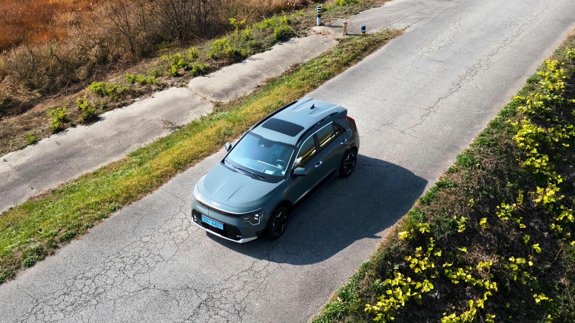 a car driving on a road