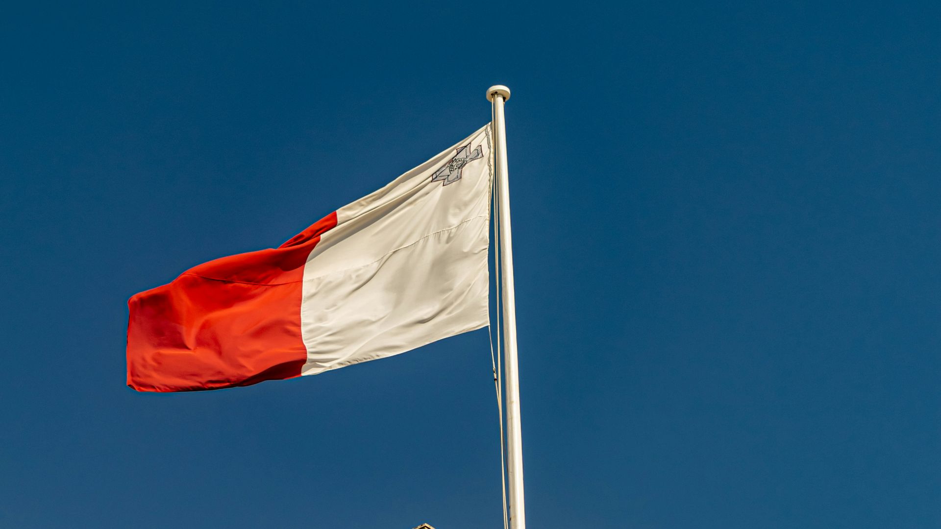 a flag on a building