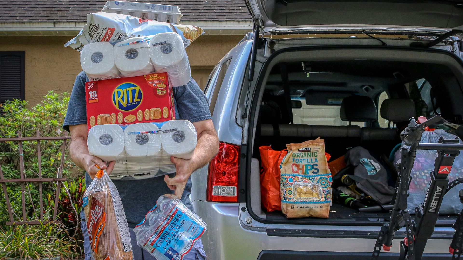 white and blue plastic packs