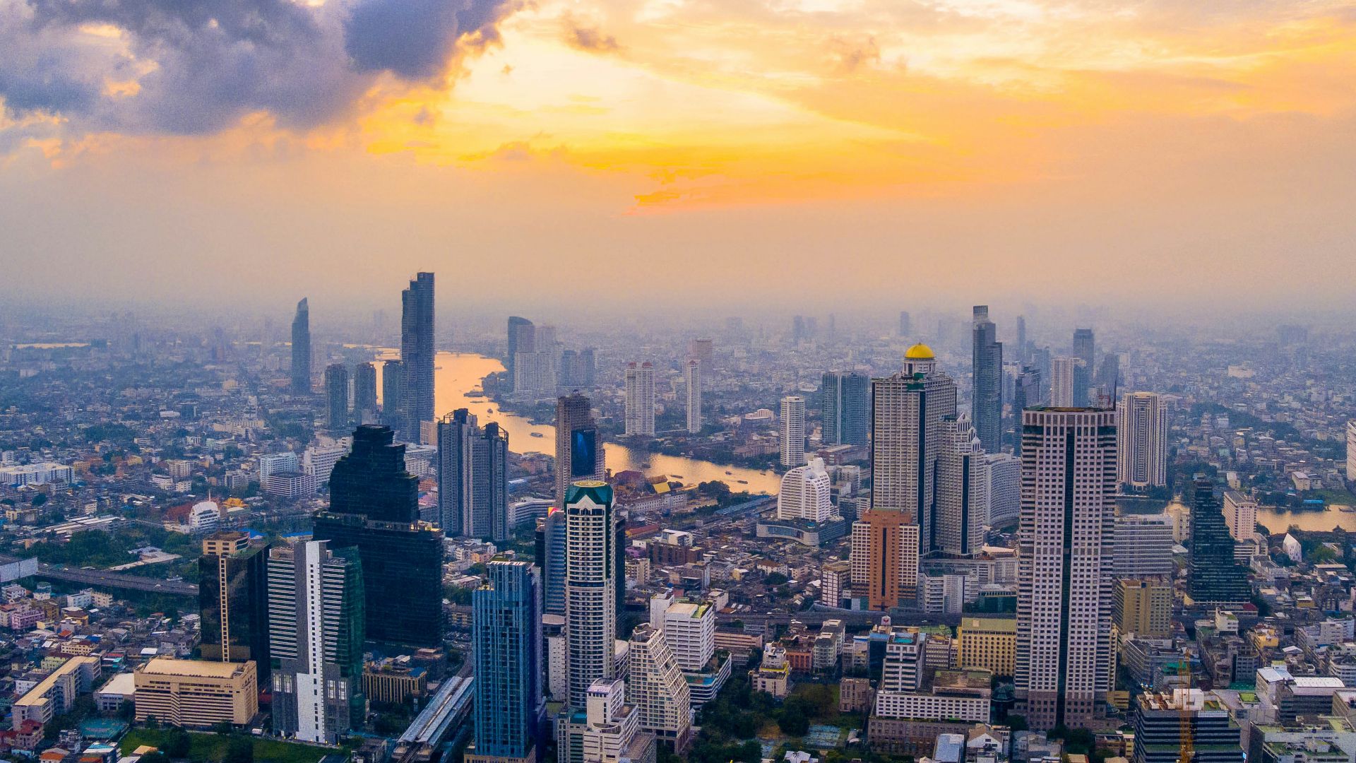 high angle photo of buildings