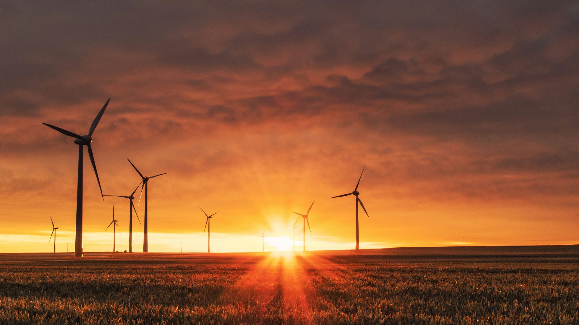 windmill on grass field during golden hour