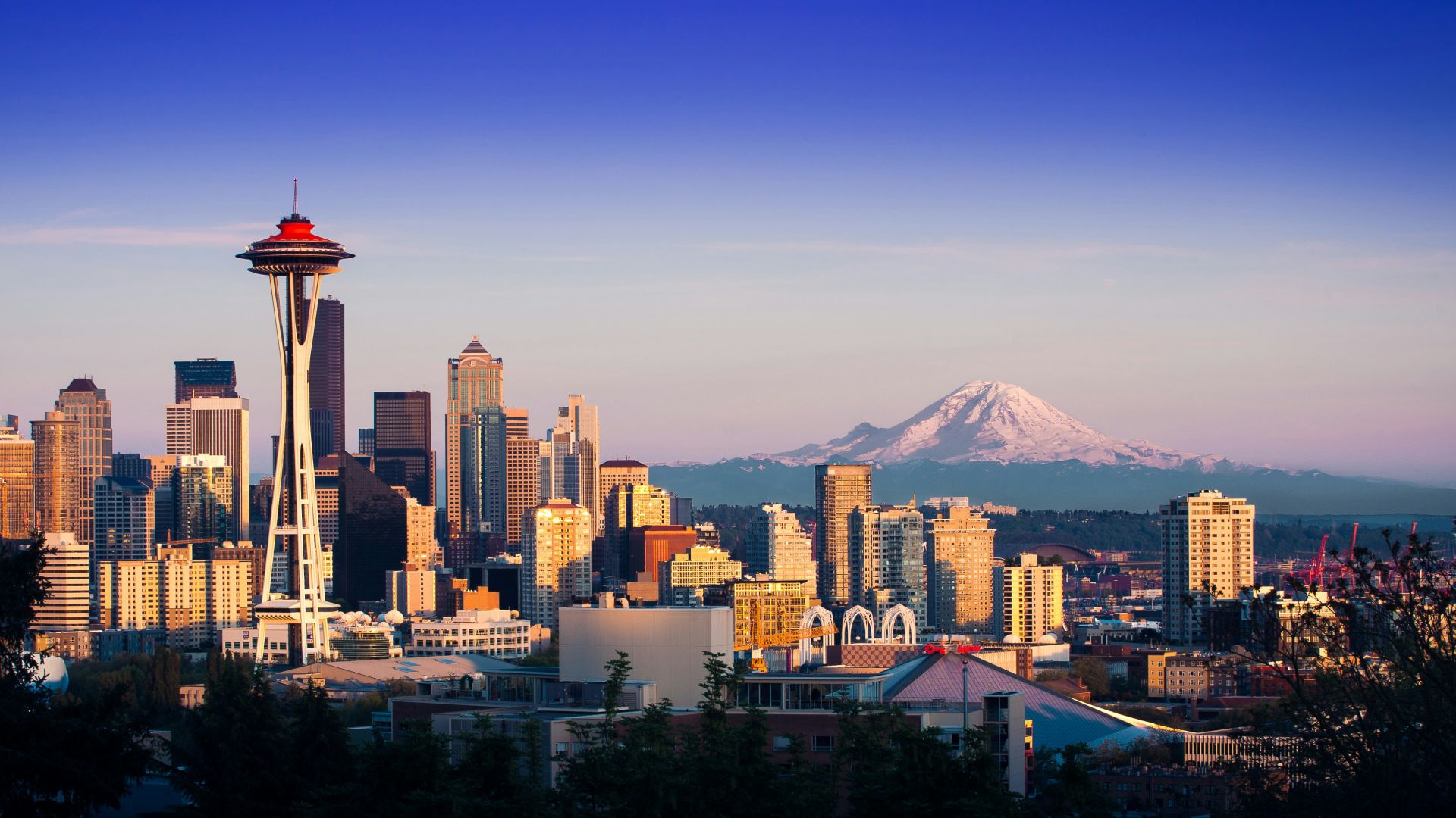 aerial photography of Seattle skyline