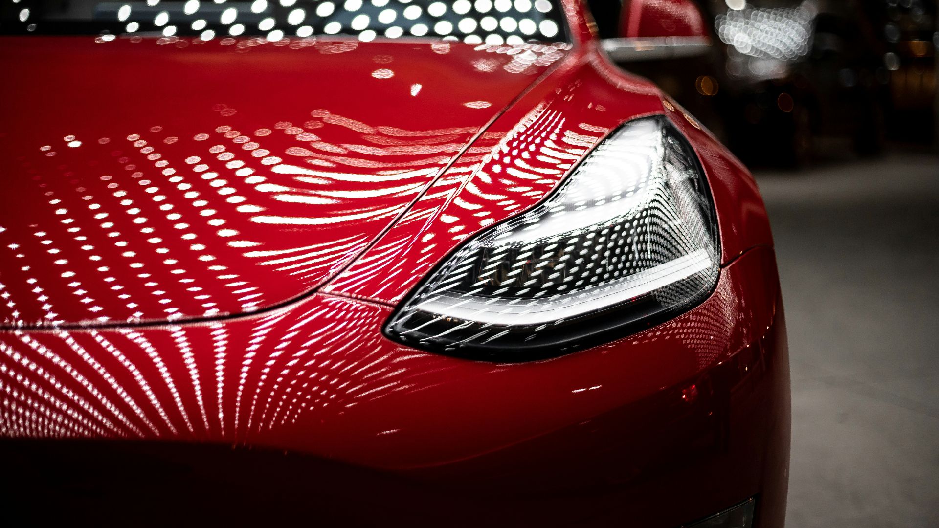 close-up photography of red car