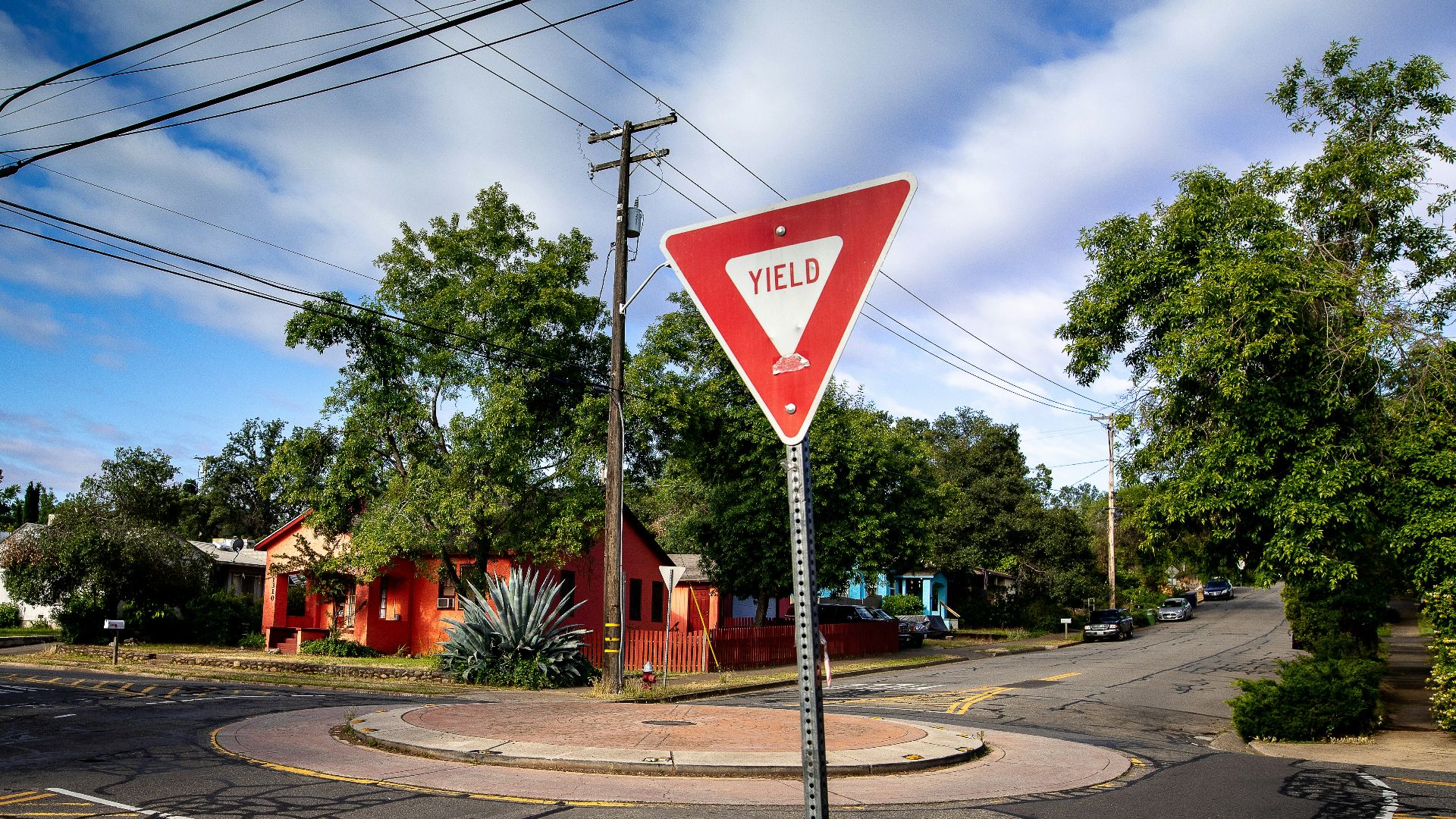 red street signage on focus photography