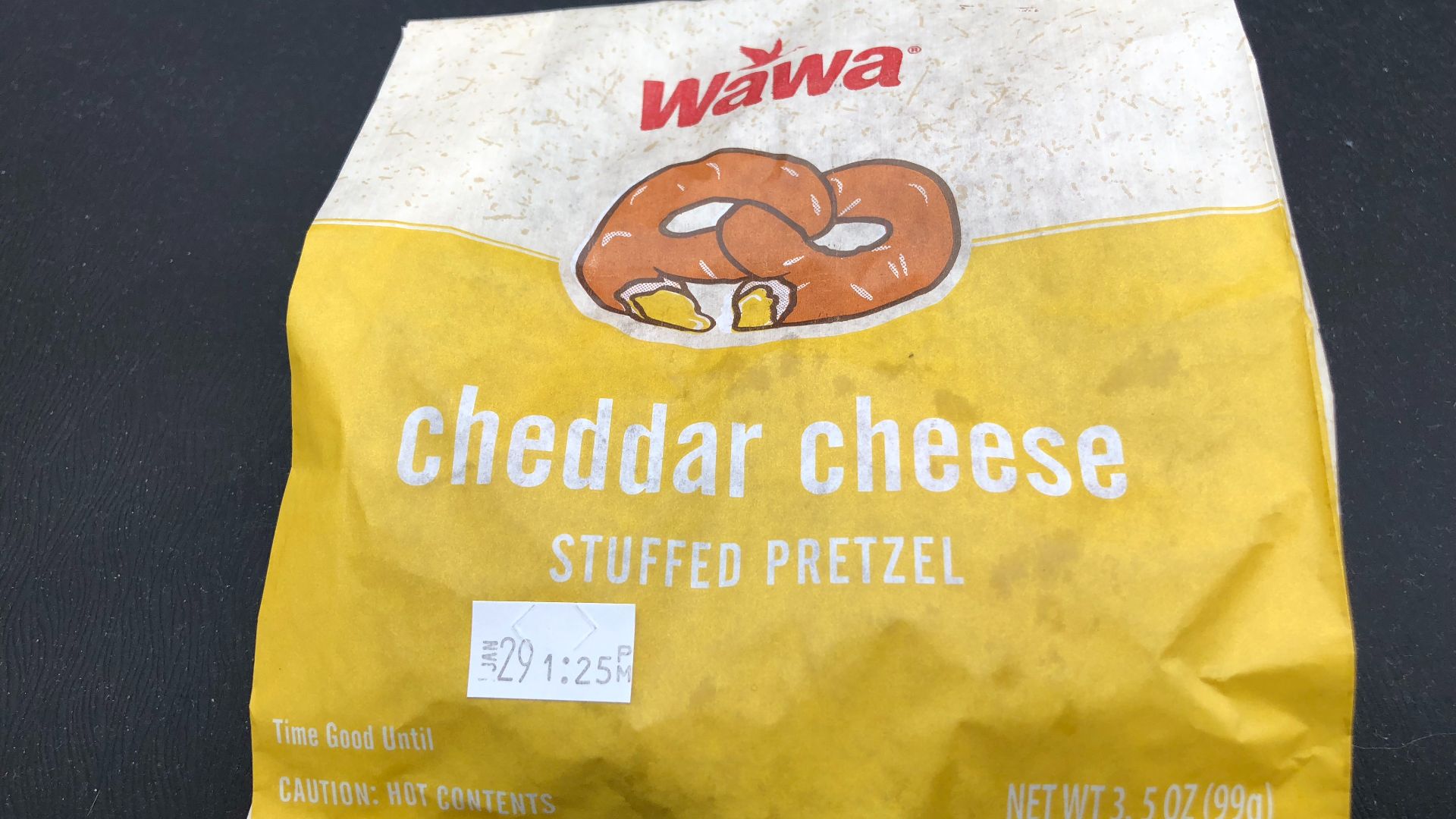 File:2019-01-29 13 04 38 A Wawa cheddar cheese stuffed pretzel still in its wrapper in Oak Hill, Fairfax County, Virginia.jpg