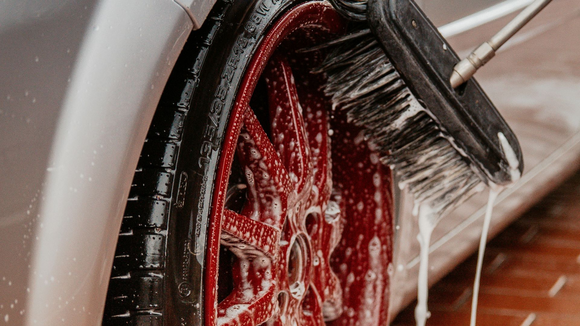 wheel being washed