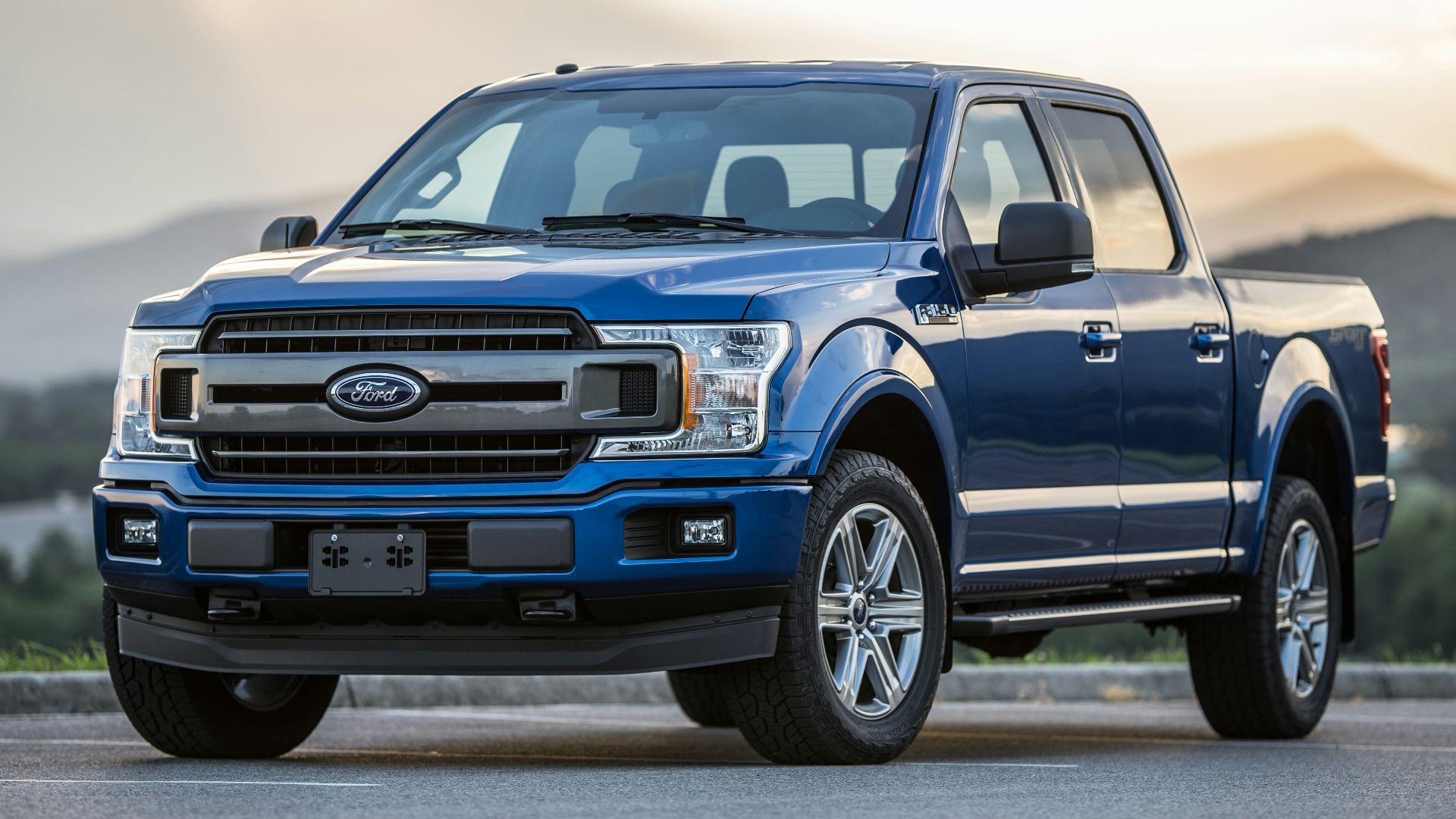 blue Ford pickup truck