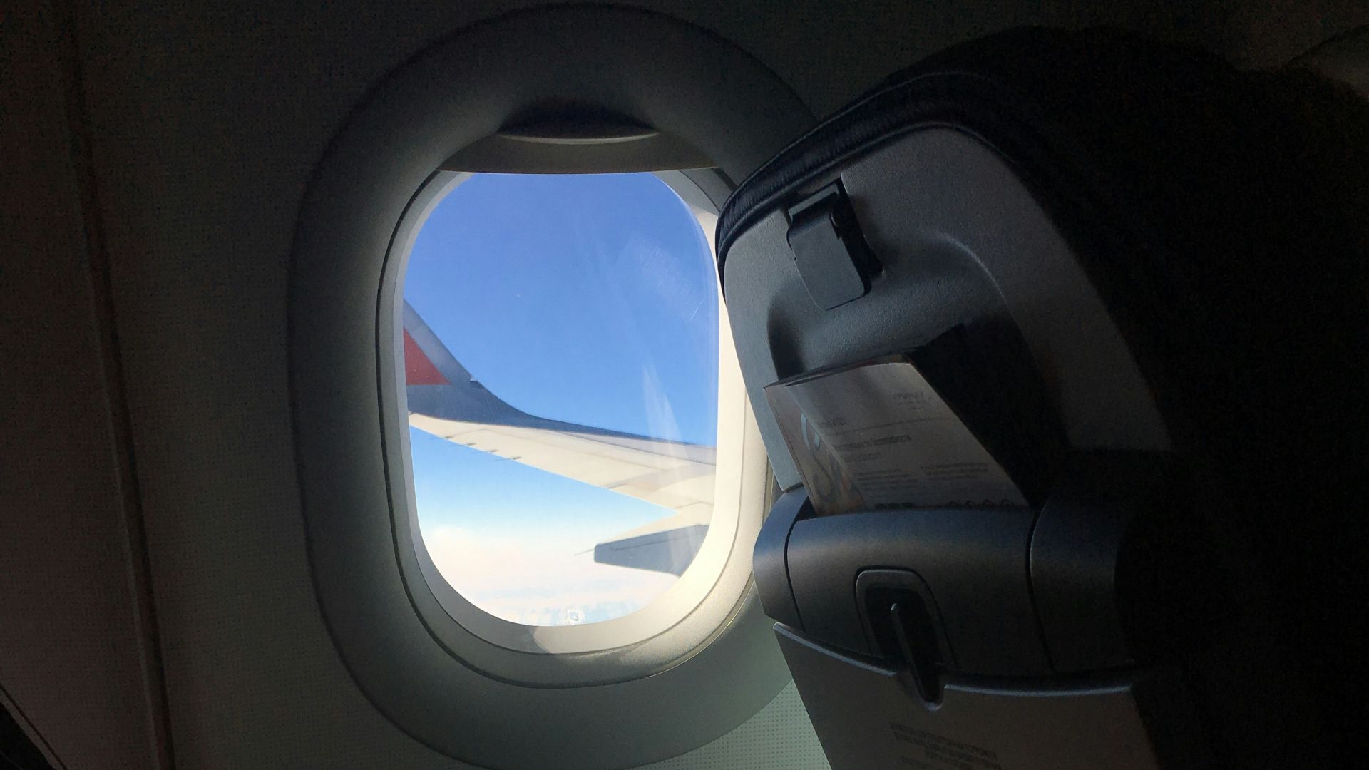person sitting beside plane window
