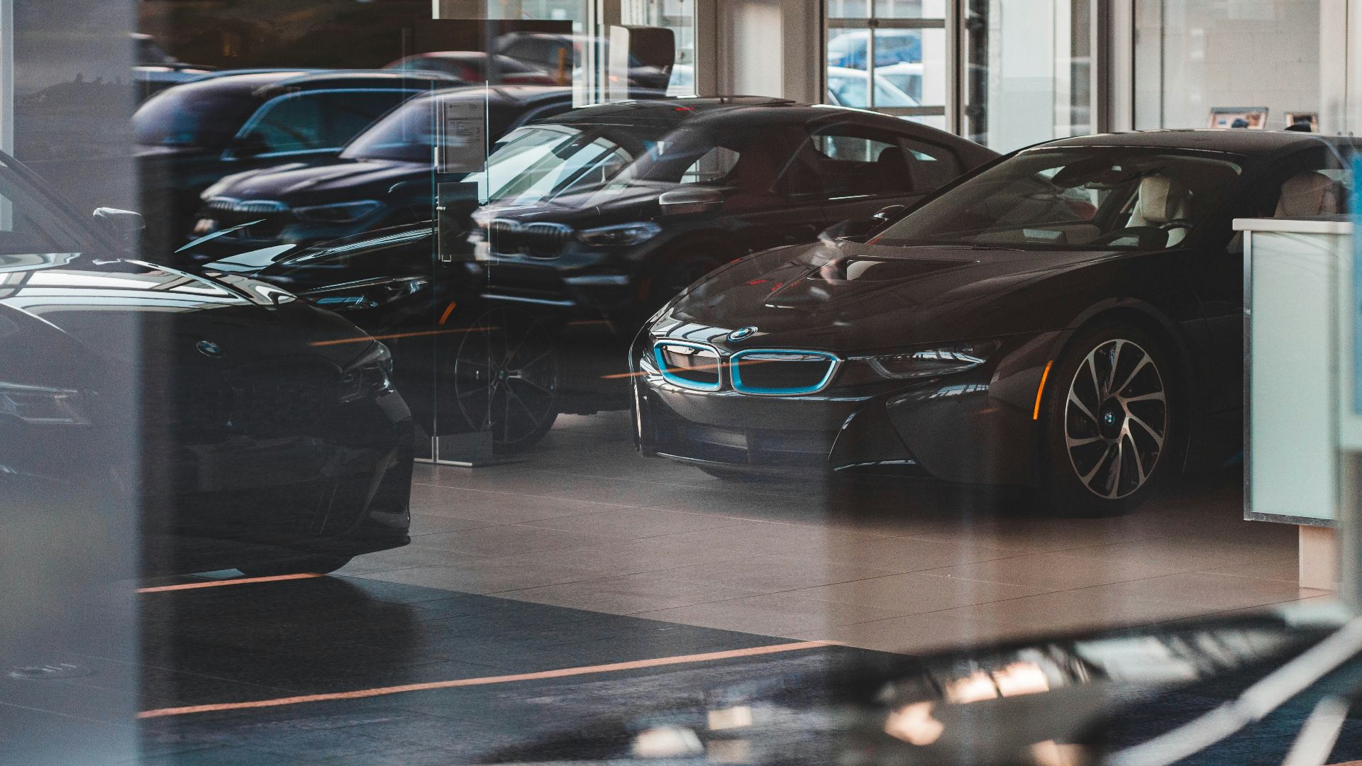 black cars in a parking lot