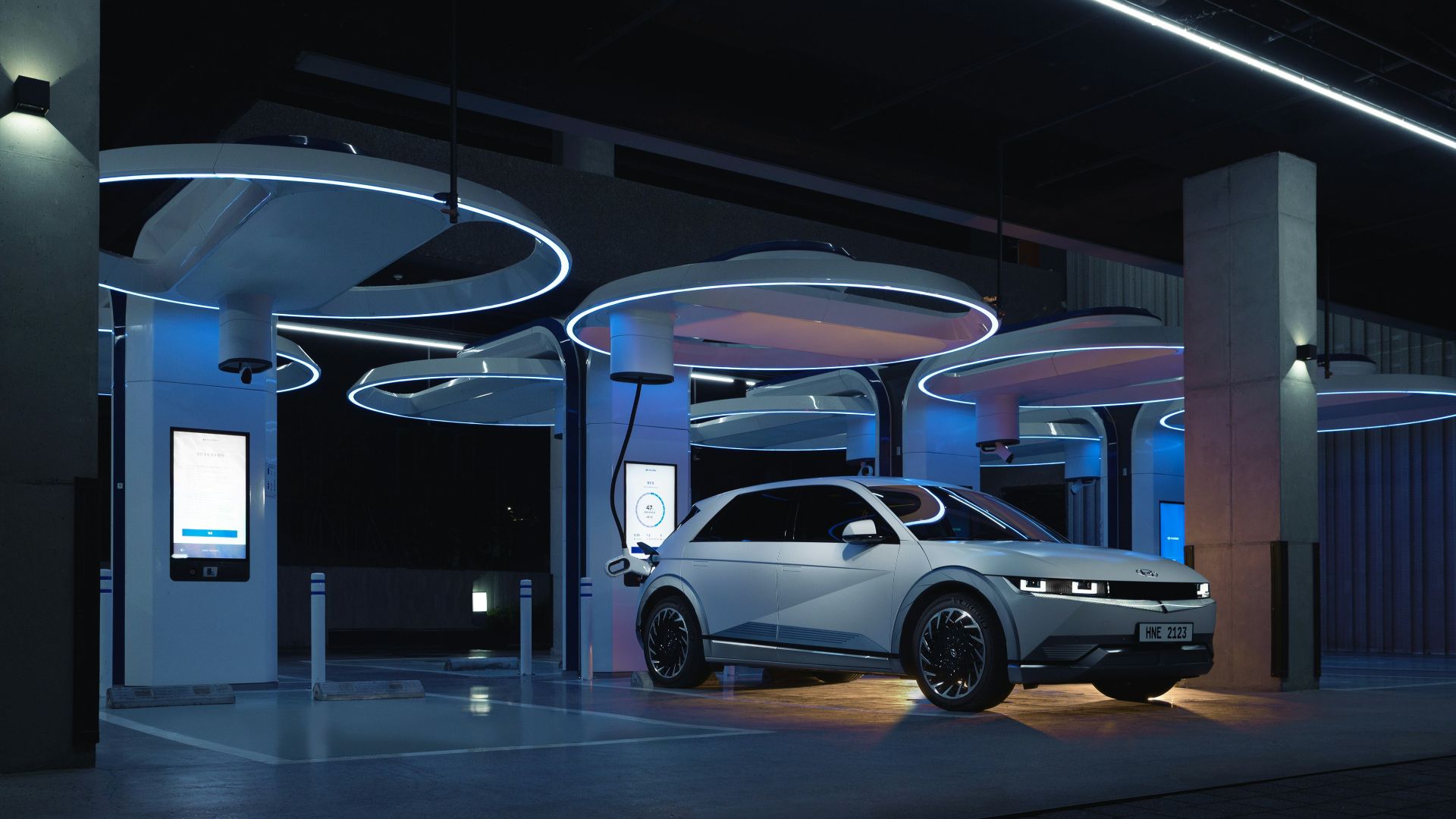 a car is parked in front of a building