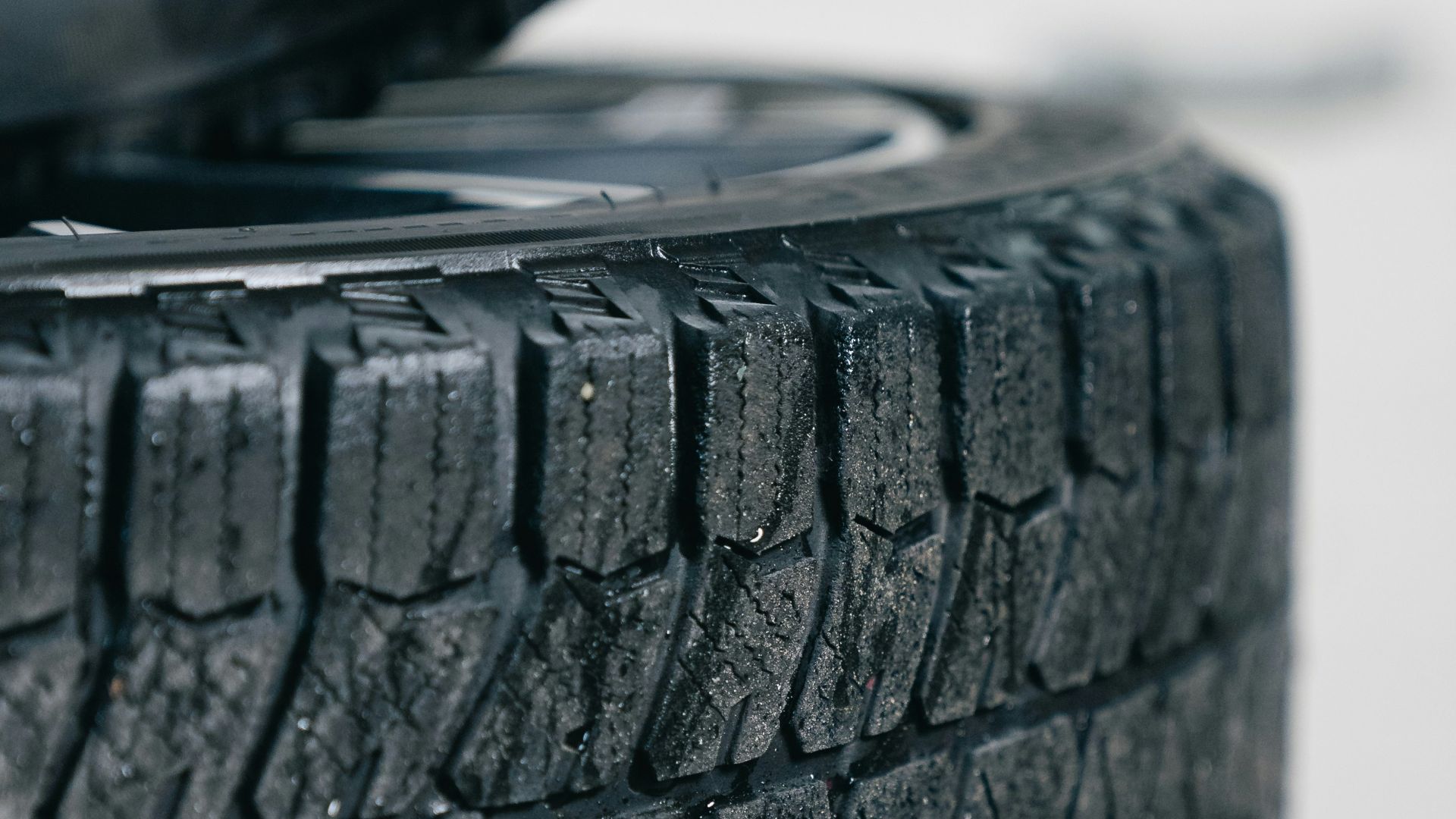 Stack of car tires with detailed tread