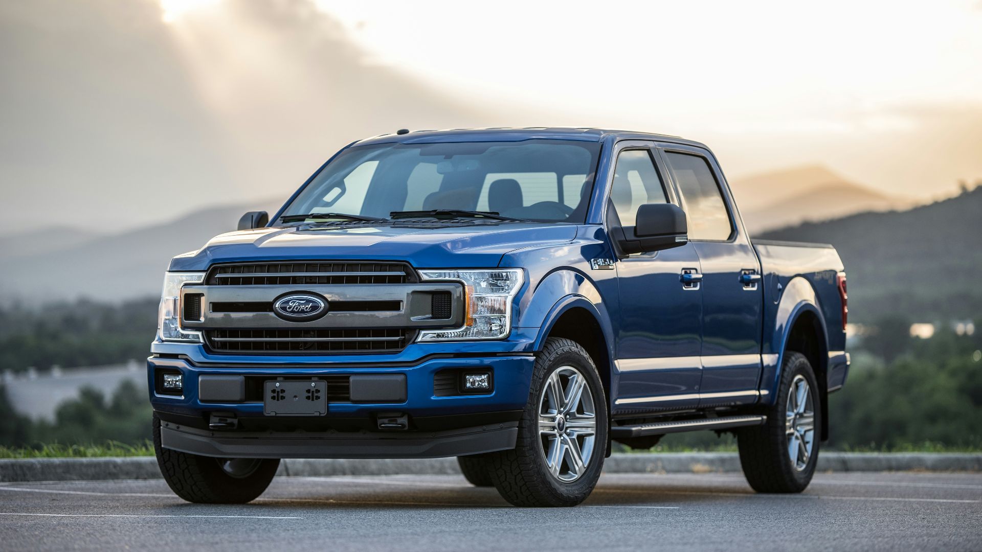 blue Ford pickup truck