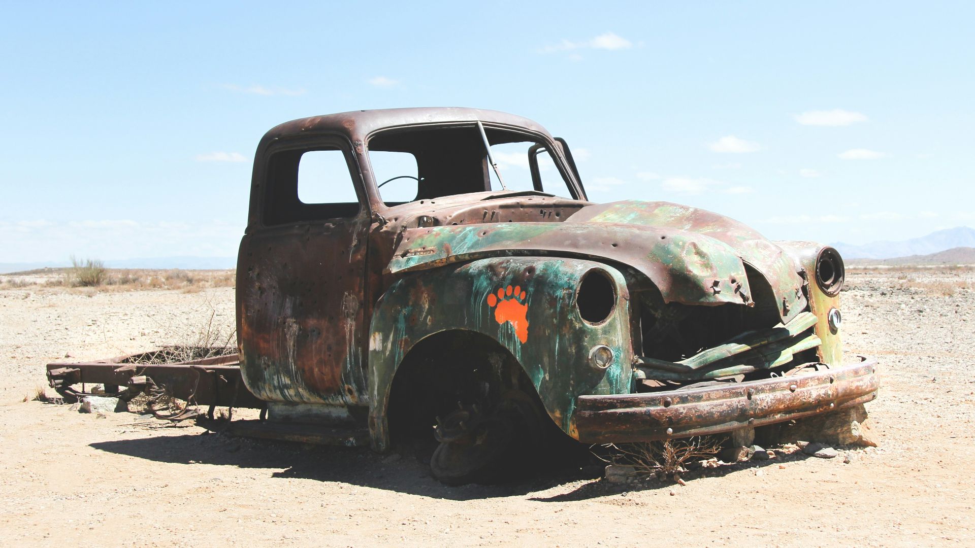 wrecked single cab pickup truck on field