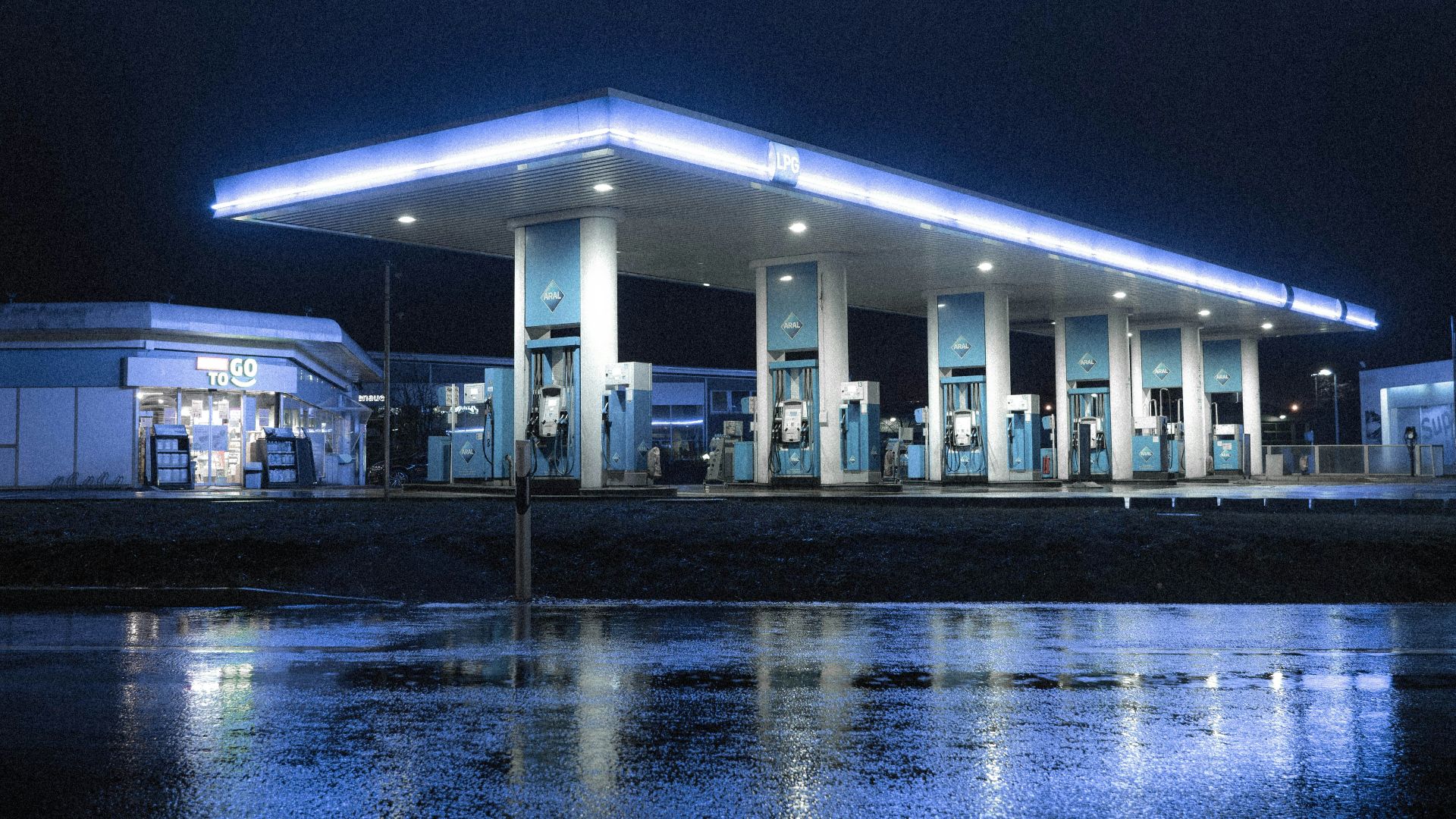 white concrete building during night time
