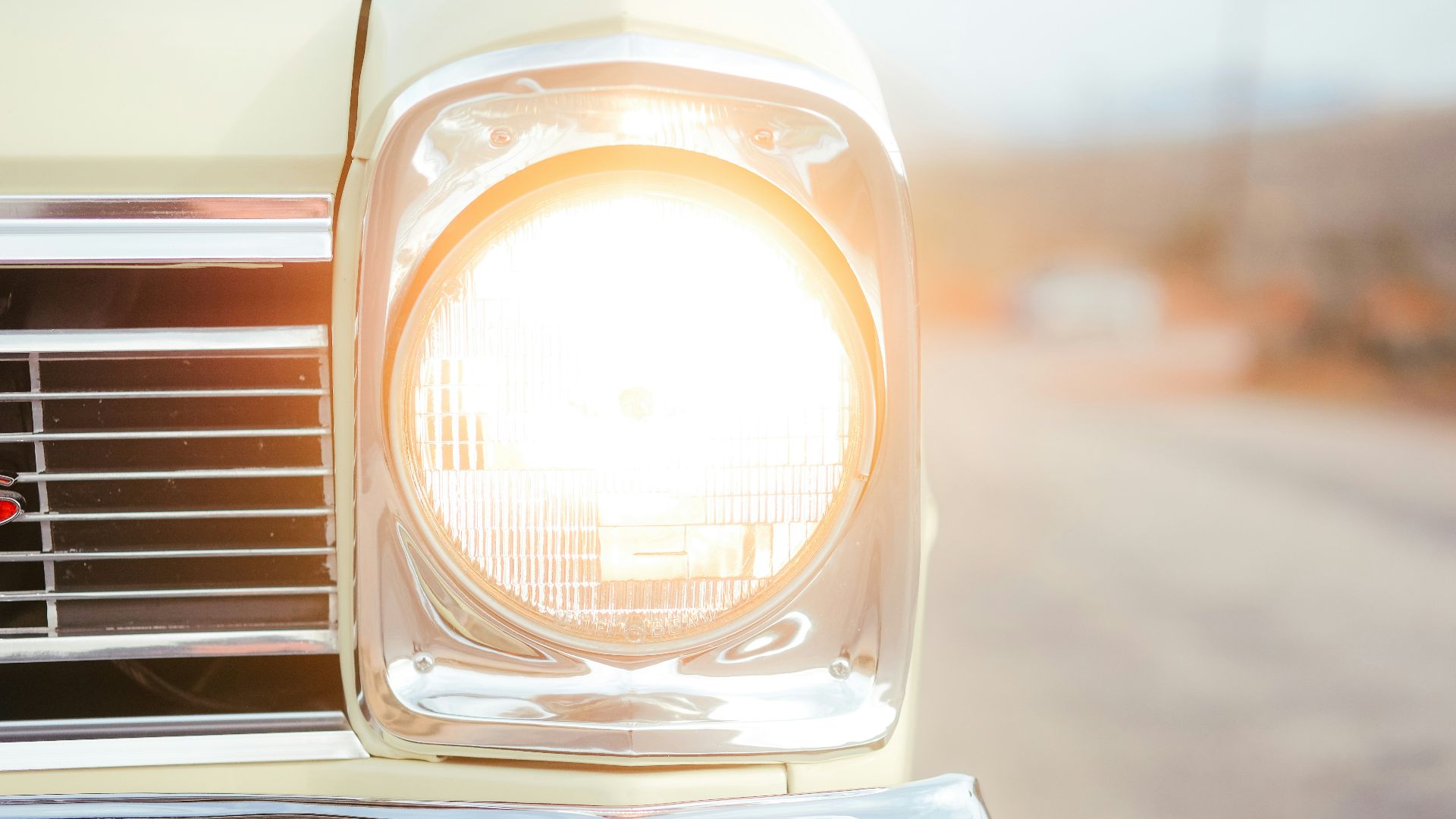 a close up of a light on a car