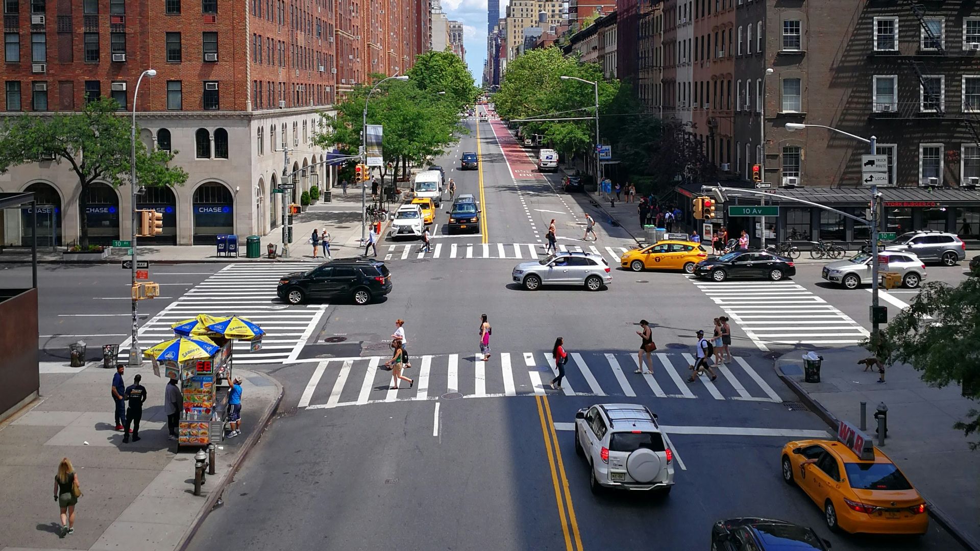 people crossing road
