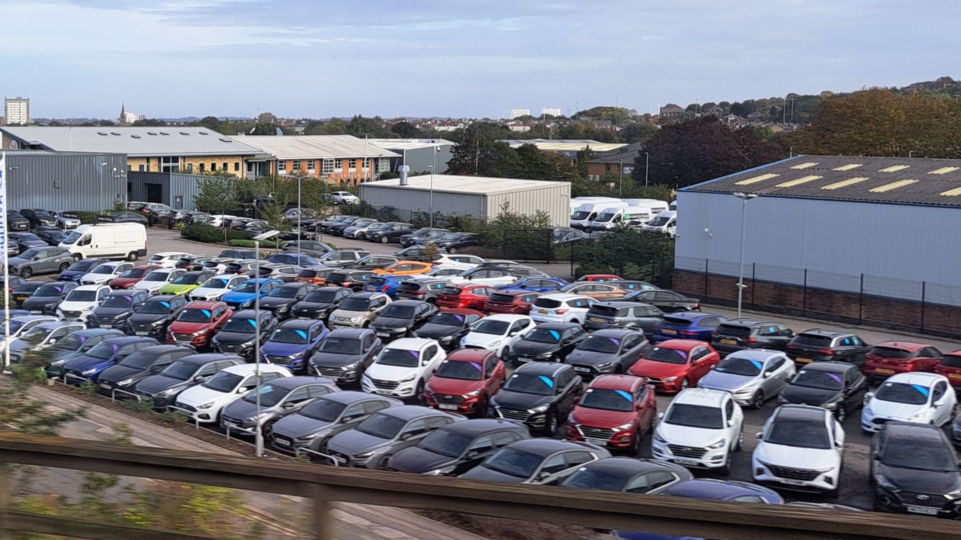 File:Leeds, Evans Halshaw car dealership on Gelderd Road, from the railway - geograph.org.uk - 7657232.jpg