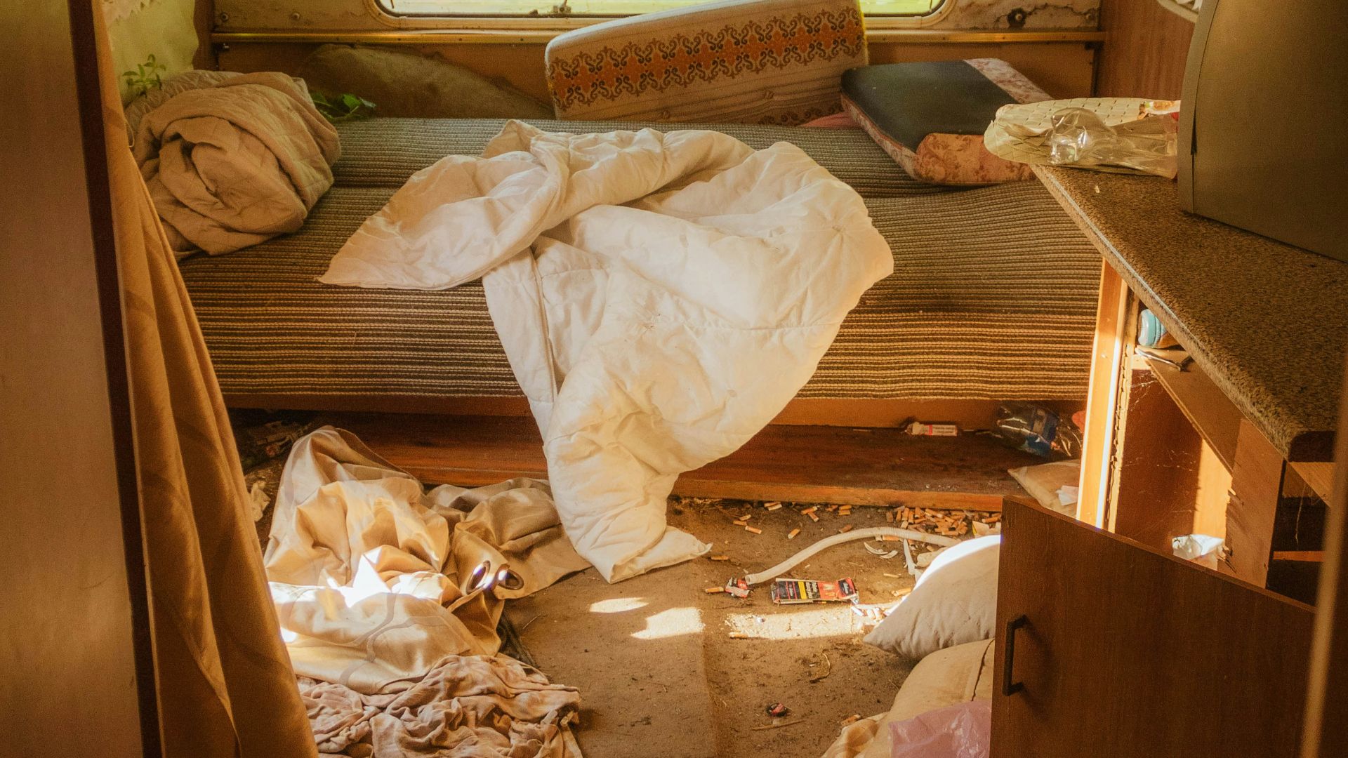 white plastic bags on brown wooden table