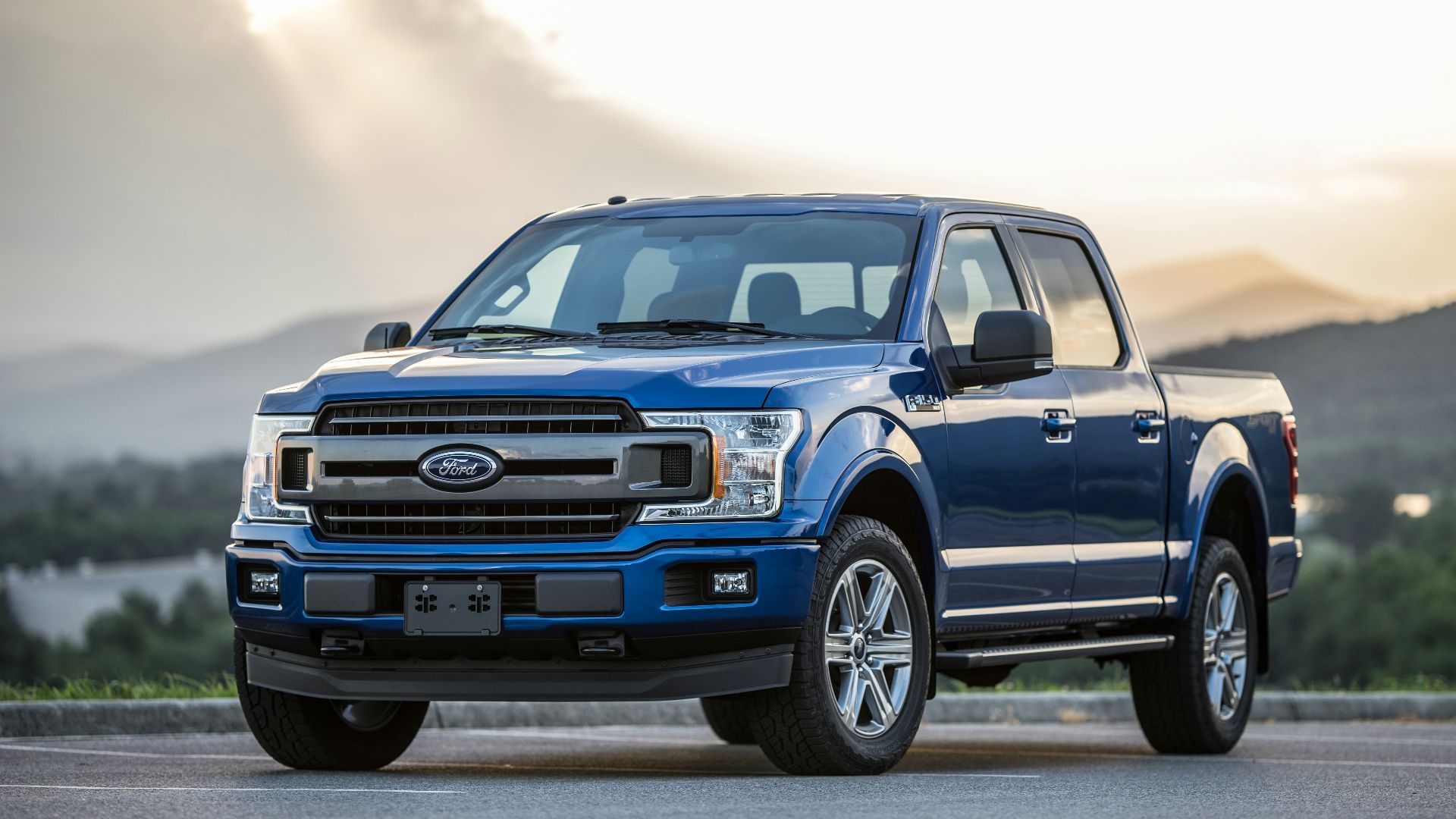 blue Ford pickup truck
