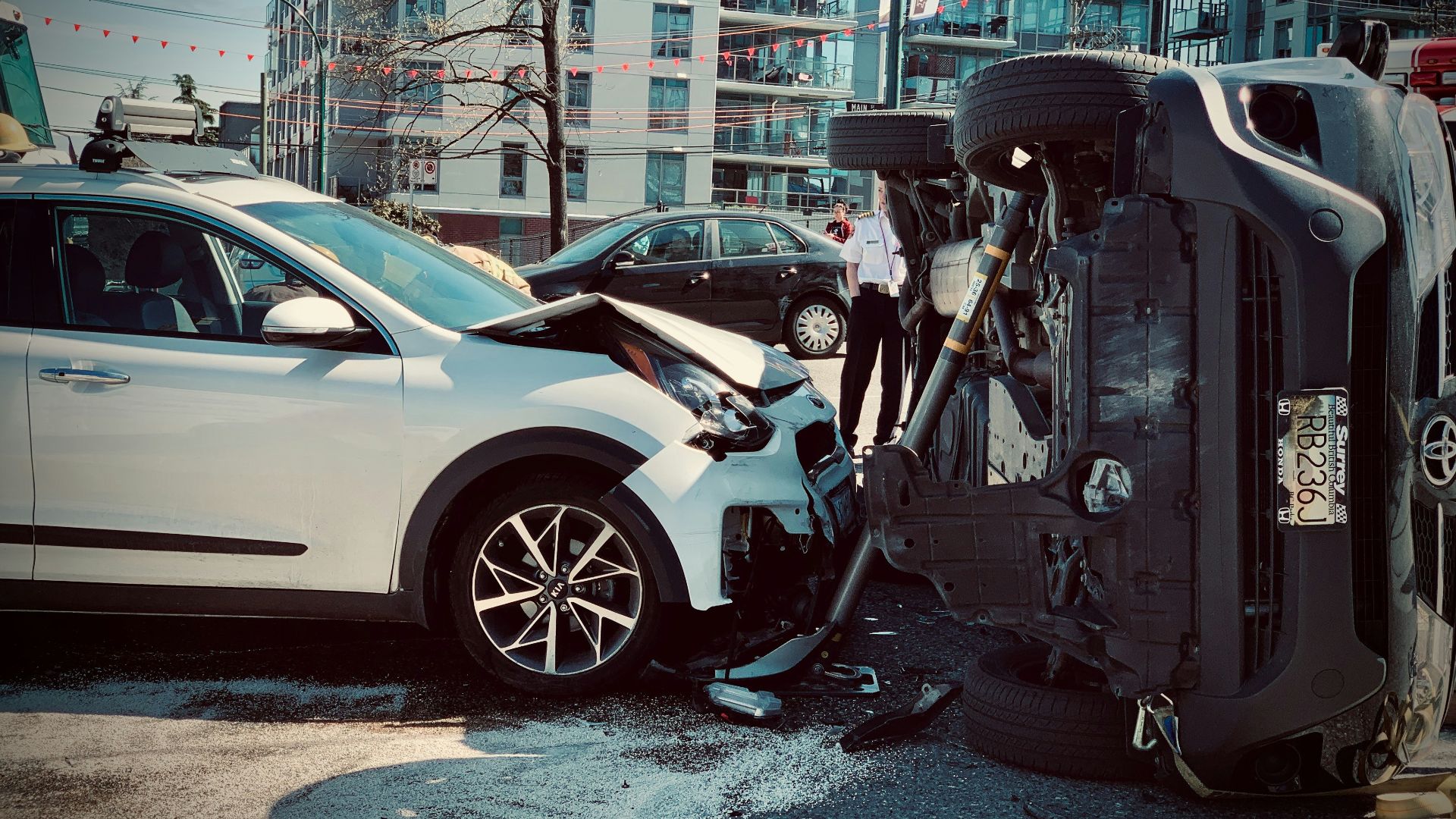 a car that has crashed into another car
