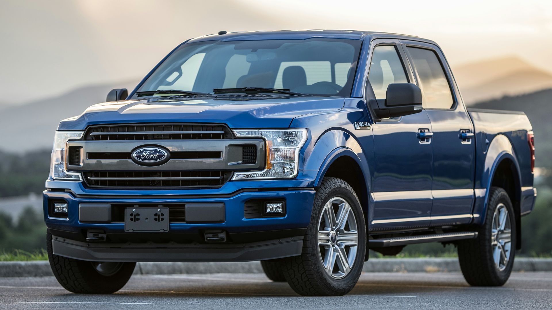 blue Ford pickup truck
