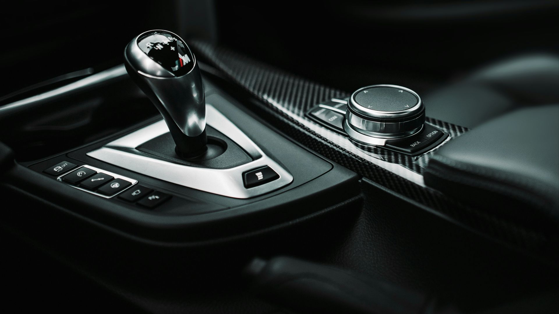 black and silver gear shift lever