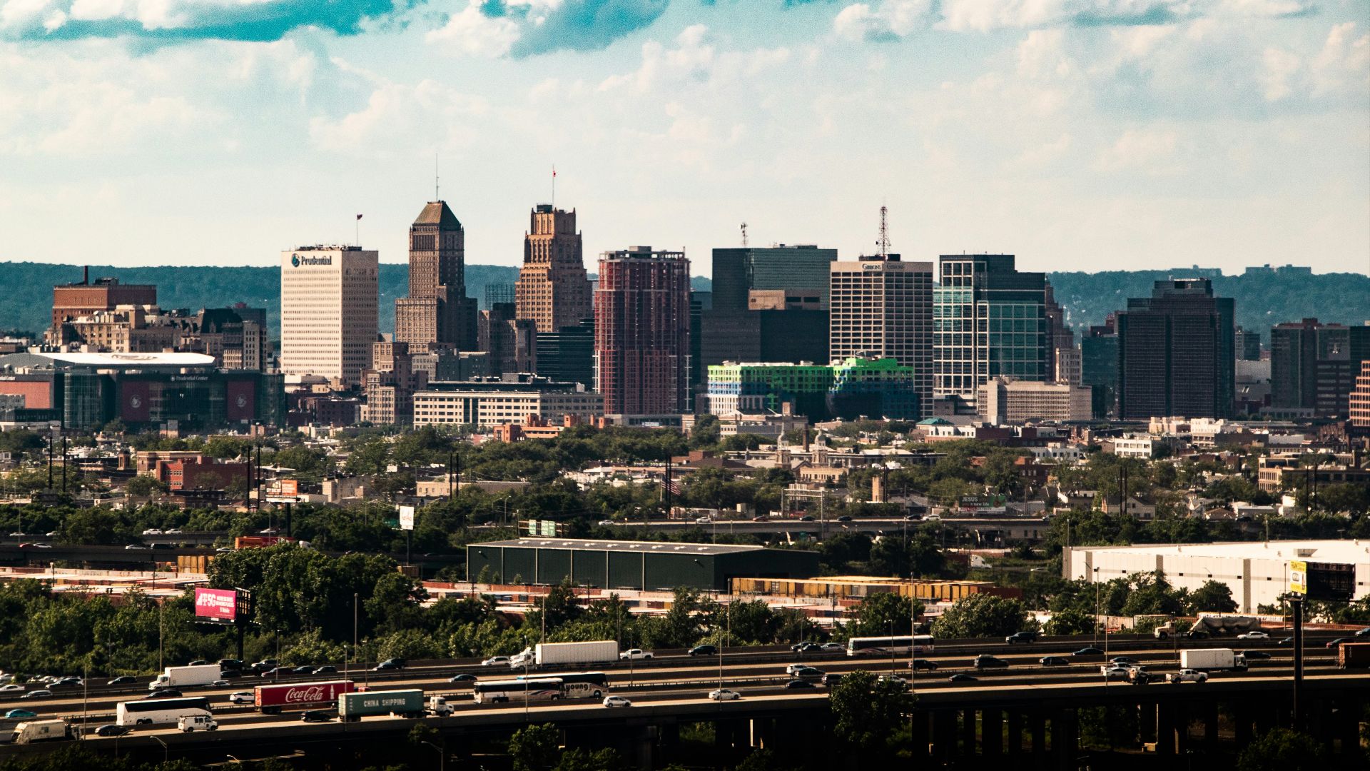 a city with tall buildings