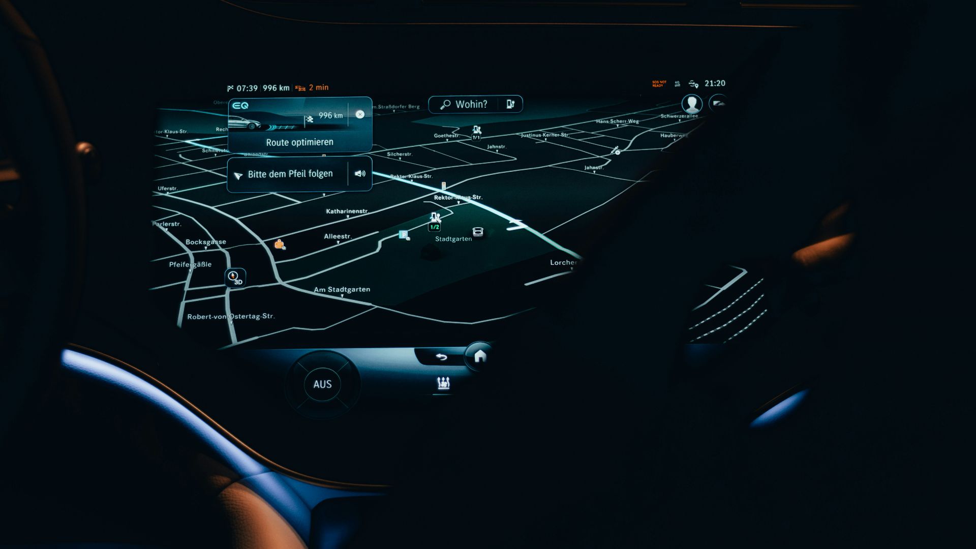 the dashboard of a car with a map on it