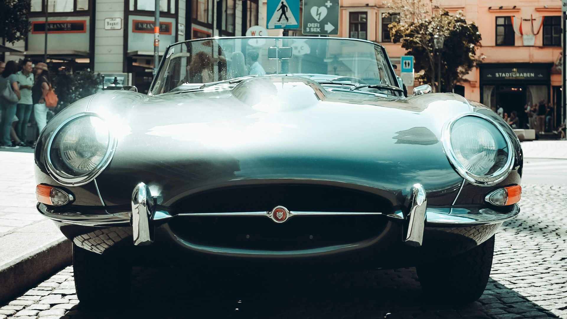 a car parked on a street