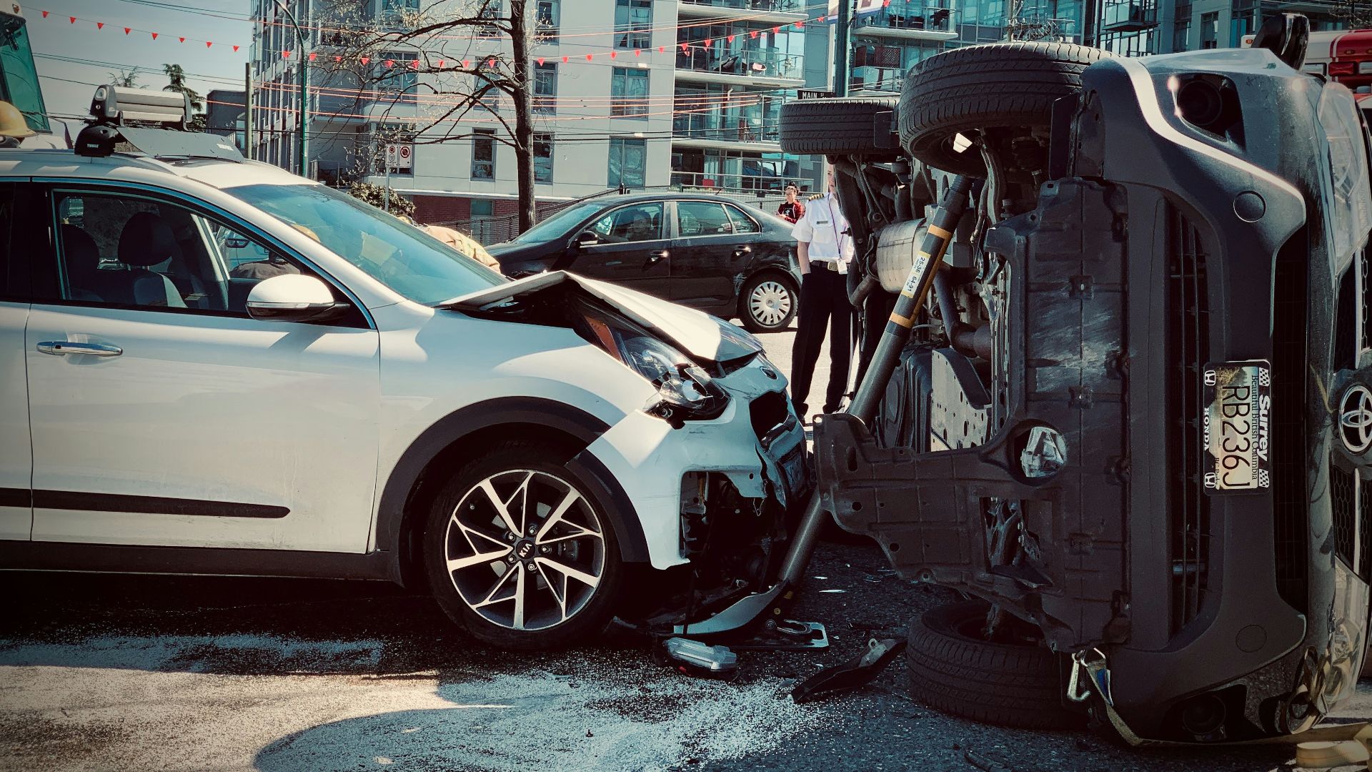 a car that has crashed into another car
